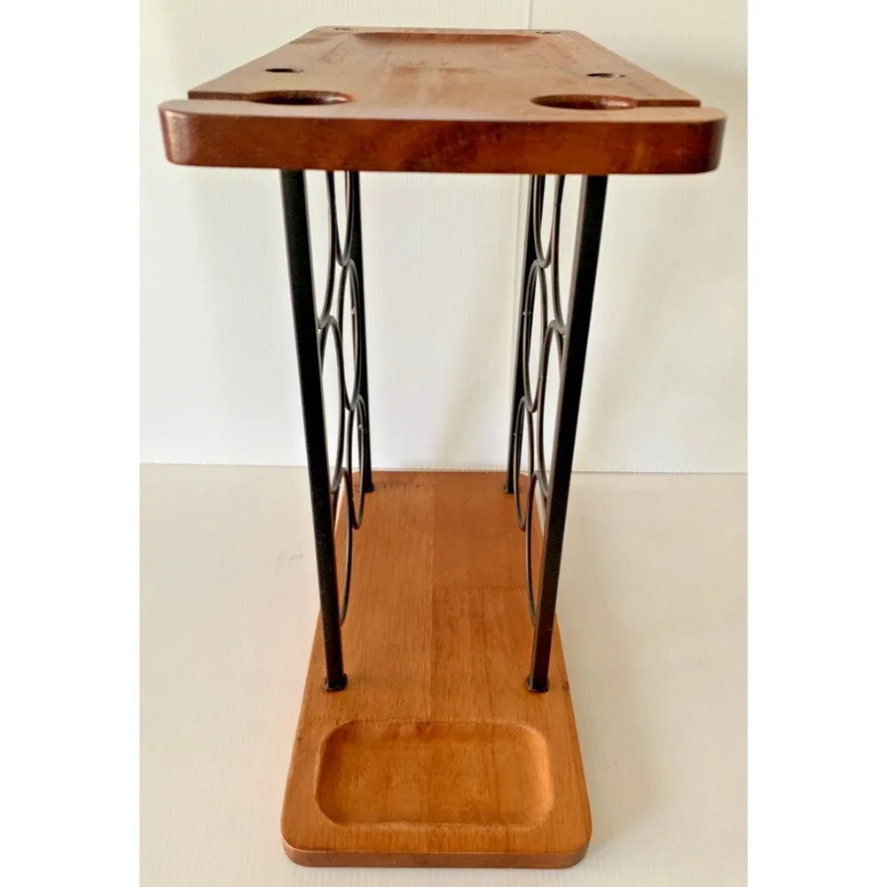 Allcener Wine Rack w/Glass Holder, Countertop Wood Rack w/ Tray 13.5